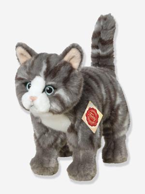 Pluchen Kat staand 20 cm gestreept TEDDY HERMANN grijs, gestreept