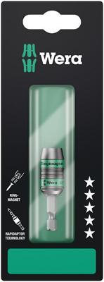 Wera 887/4 rr sb rapidaptor universele bithouder met ringmagneet, 1/4 duim x 57 mm - 1 stuk - 05073511001 Wera 887/4 rr sb rapidaptor universele bithouder met ringmagneet, 1/4 duim x 57 mm - 1 stuk - 05073511001