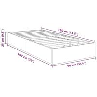 Ottoman Bedframe Zwart Eiken 193 x 120 x 25 cm Spaanplaat - thumbnail