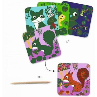 Kraskaarten "Kleine diertjes" DJECO rood