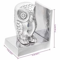 VidaXL Boekensteunen 2 pcs zilver 7 x 9 x 11 cm aluminium - thumbnail