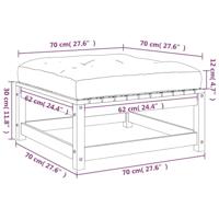 Tuinvoetenbanken met kussens 2 st massief grenenhout wasbruin - thumbnail