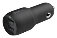 Belkin BoostCharge 2-poorts USB-A-autolader + USB-A/USB-C-kabel oplader - thumbnail