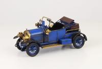Miniatuurmodel tinnen blauwe Oldtimer - thumbnail