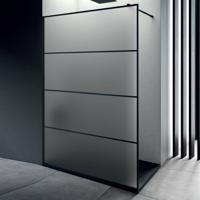 Inloopdouche Lacus Tremiti Wall 100x200 cm Mat Glas Stabilisatiestang Zwart Lacus - thumbnail