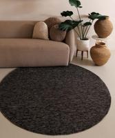 Tapeso Rond vloerkleed Lush - antraciet - 200 cm rond - thumbnail