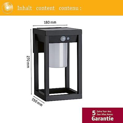 Paulmann 94572 Marisol Wandlamp op zonne-energie Energielabel: A (A - G) 5.5 W Warmwit Zwart