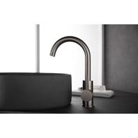 Wiesbaden Ribbd Wastafelkraan met Draaibare Uitloop - Geborsteld Staal - thumbnail