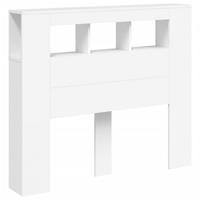Hoofdeinde met LED 120x18,5x103,5 cm bewerkt hout wit - thumbnail