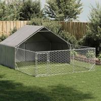 Hondenkennel met ren 4x3x1,9 m gegalvaniseerd staal - thumbnail