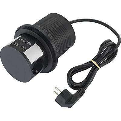 Sygonix SY-4780156 Stekkerdoostoren Zwart, Zilver Randaarde stekker 1 stuk(s)