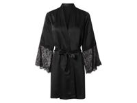 esmara Satijnen dames kimono (Zwart, L (44/46)) - thumbnail