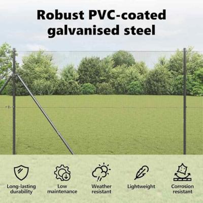 VidaXL Gelaste draadhek grijs 1.6 x 10 m