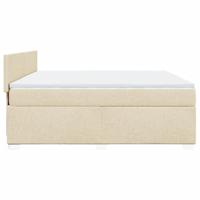 Boxspring met matras stof crèmekleurig 180x200 cm - thumbnail