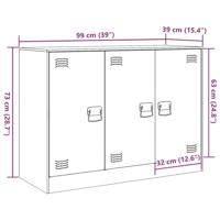 Dressoir 99x39x73 cm staal zwart - thumbnail