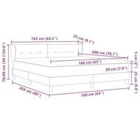 Boxspringbed met donkergrijs fluwelen matras 80x200 cm - thumbnail