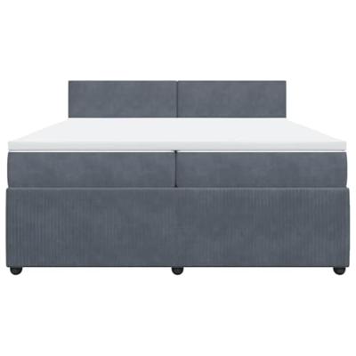 Boxspring met matras fluweel donkergrijs 200x200 cm