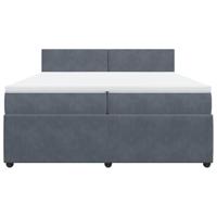 Boxspring met matras fluweel donkergrijs 200x200 cm - thumbnail