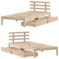 Bedframe met lades massief grenenhout 90x200 cm - thumbnail