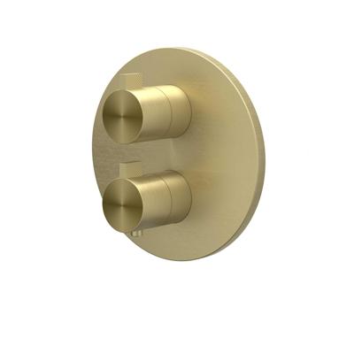 Afbouwdeel IVY Tribe Inbouwthermostaat 2-Weg Met Rond Rozet Geborsteld RVS316 Mat Goud PVD Afbouwdeel IVY Tribe Inbouwthermostaat 2-Weg Met Rond Rozet Geborsteld RVS316 Mat Goud PVD