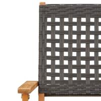 Tuinstoelen 6 st inklapbaar poly rattan en massief hout zwart - thumbnail