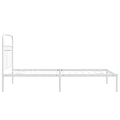 Bedframe met hoofdbord metaal wit 100x190 cm