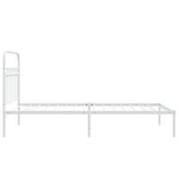 Bedframe met hoofdbord metaal wit 100x190 cm - thumbnail