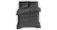 Satin d'Or Dekbedovertrek Streep Antraciet-Lits-jumeaux (240 x 200/220 cm) - thumbnail