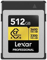 Lexar Pro Gold 512GB 4.0 CFexpress Type B - R3600/W3300MB/s - thumbnail