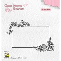 Nellie's Choice • flowers clear stempels rectangle frame with roses - thumbnail