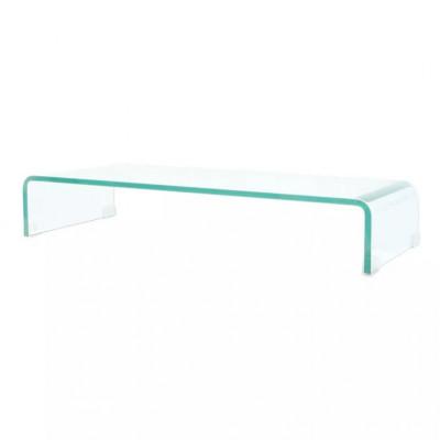VidaXL Tv-meubel/monitorverhoger transparant 80x30x13 cm glas