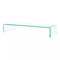 VidaXL Tv-meubel/monitorverhoger transparant 80x30x13 cm glas - thumbnail