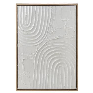 Schilderij 3D Art Reset - wit - MDF - 70x30 cm - Leen Bakker