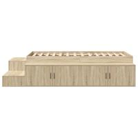 Opbergbedframe Sonoma Eiken 244 x 127 x 53.5 cm Bewerkt hout - thumbnail