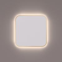 Toiletspiegel Hipp Design SPM T06 Rechthoek 35x35 cm Met Afgeronde Hoeken En Verlichting Messing - thumbnail