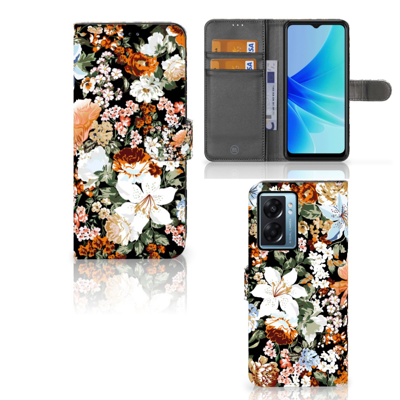 Hoesje voor OPPO A77 5G | A57 5G Dark Flowers Hoesje voor OPPO A77 5G | A57 5G Dark Flowers