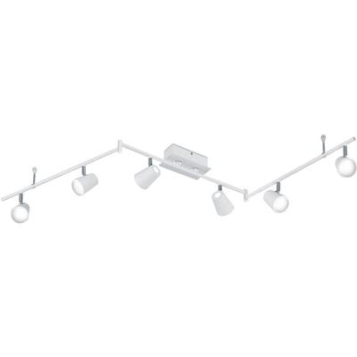 LED Plafondspot - Trion Narca - 36W - Warm Wit 3000K - 6-lichts - Rechthoek - Mat Wit - Aluminium