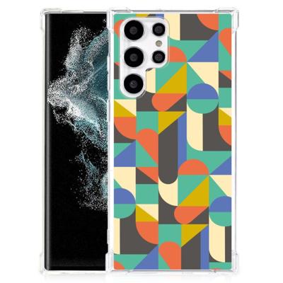 Samsung Galaxy S22 Ultra Doorzichtige Silicone Hoesje Funky Retro Samsung Galaxy S22 Ultra Doorzichtige Silicone Hoesje Funky Retro