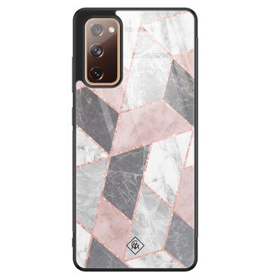 Samsung Galaxy S20 FE glazen hardcase - Stone grid