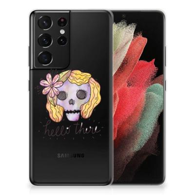 Silicone Back Case Samsung Galaxy S21 Ultra Boho Skull Silicone Back Case Samsung Galaxy S21 Ultra Boho Skull
