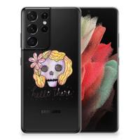 Silicone Back Case Samsung Galaxy S21 Ultra Boho Skull - thumbnail