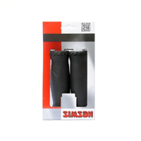 Simson handvatten leder zwart lang - leren handvatten voor lifestylefiets - 13cm - zwart - thumbnail