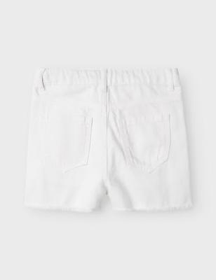 Name it zomer short meisjes - wit - NkfRose - mom fit