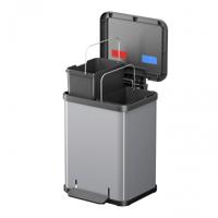Hailo Öko duo plus M 6222200 Afvalbak 18 l Plaatstaal (l x b x h) 320 x 320 x 430 mm Lichtgrijs Met voetpedaal 1 stuk(s) - thumbnail