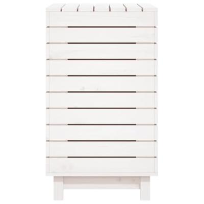 Wasmand 88,5x44x76 cm massief grenenhout wit