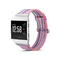 By Qubix - Compatible met Fitbit Ionic TPU bandje - Fuschia/Zilver - Compatible fitbit bandje - thumbnail