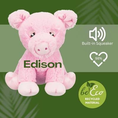 TRIXIE BE ECO VARKENTJE EDISON PLUCHE GERECYCLED ROZE 24 CM