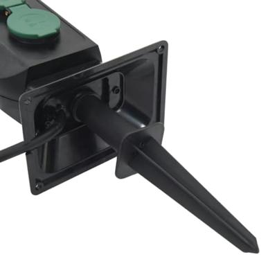 VidaXL Tuinstopcontact en grondpin 4-wegs 15,5x11x24 cm zwart en groen - thumbnail