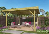 Prieel Modern groot 455x455 cm- Plat dak- Geïmpregneerd vurenhout- Tuindeco - thumbnail