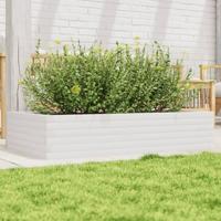 Plantenbak 110x60x23 cm massief grenenhout wit - thumbnail